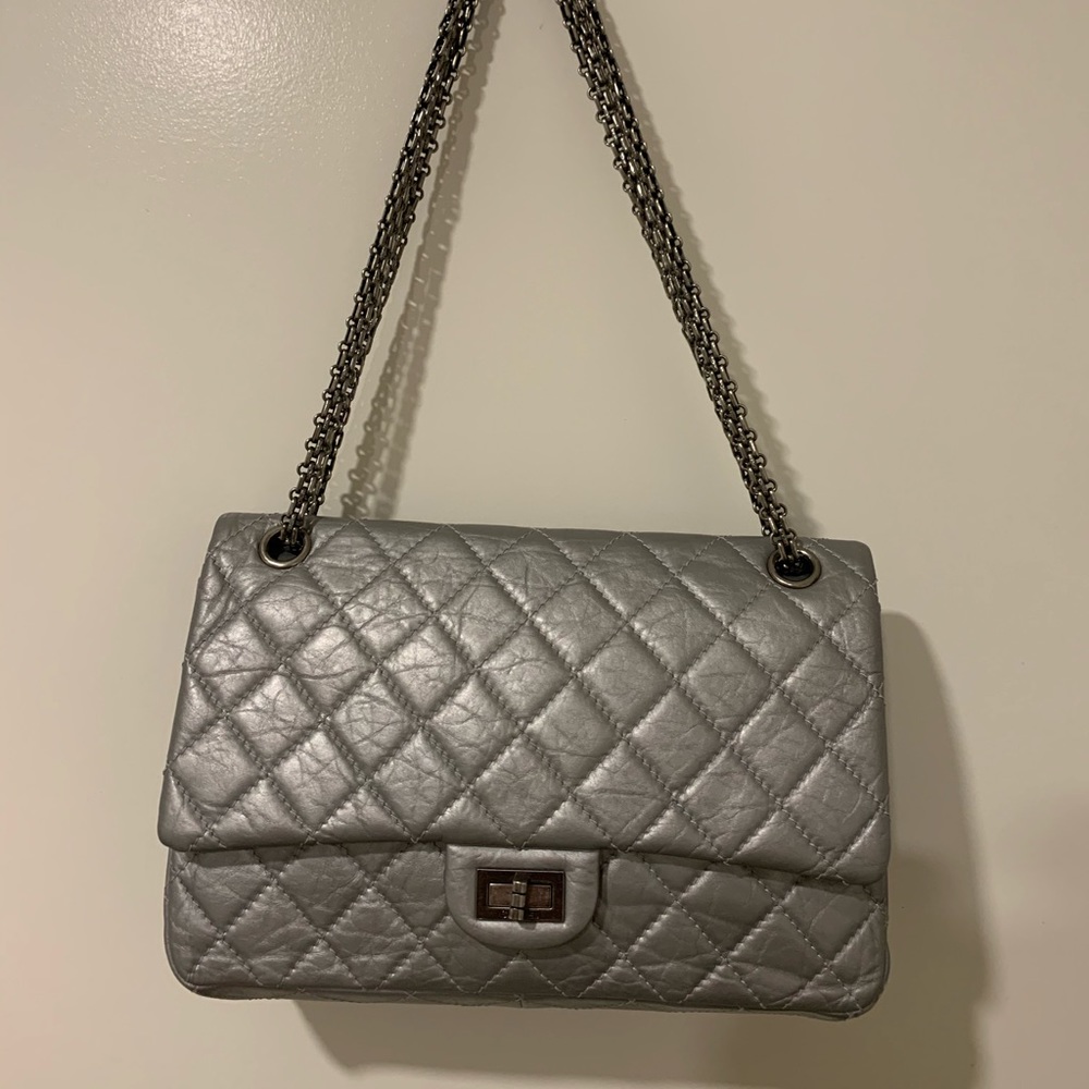Chanel 2.55 reissue silver bag